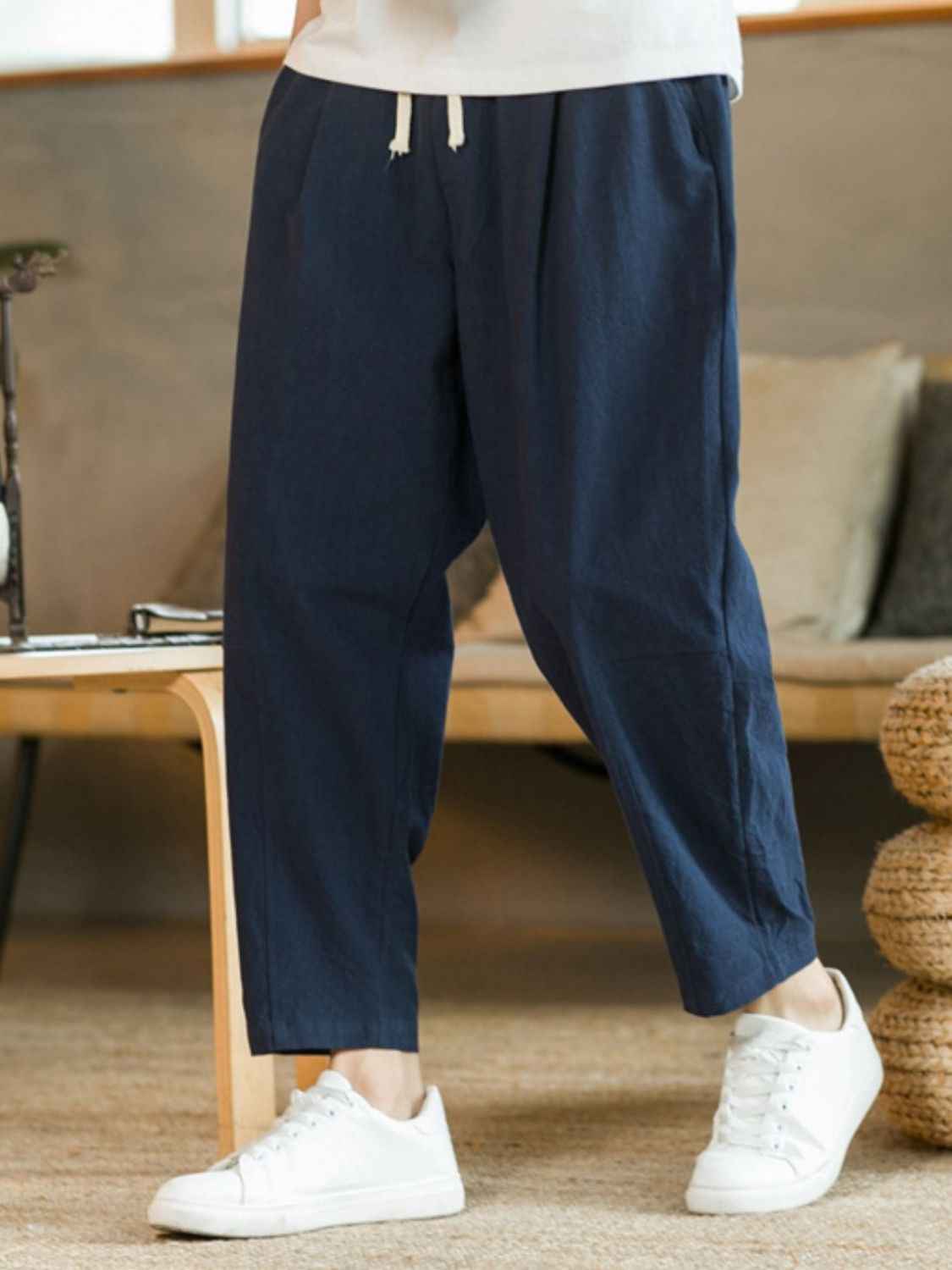 Plus Size Drawstring Pants with Pockets