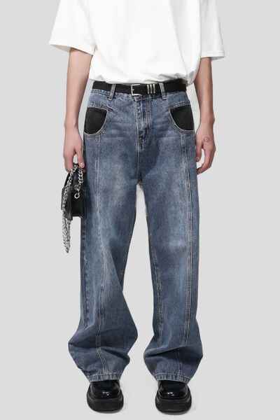 Mid Rise Waist Jeans with Pockets