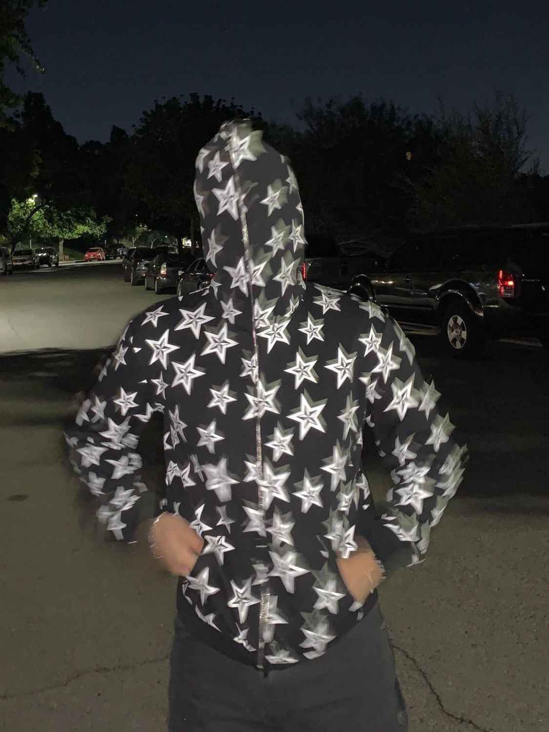 Men's Zip Up Star Graphic Hoodie