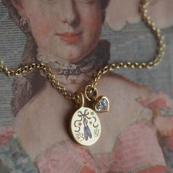 18K Gold Inlaid Zirconia Necklace With Personality Trait Design