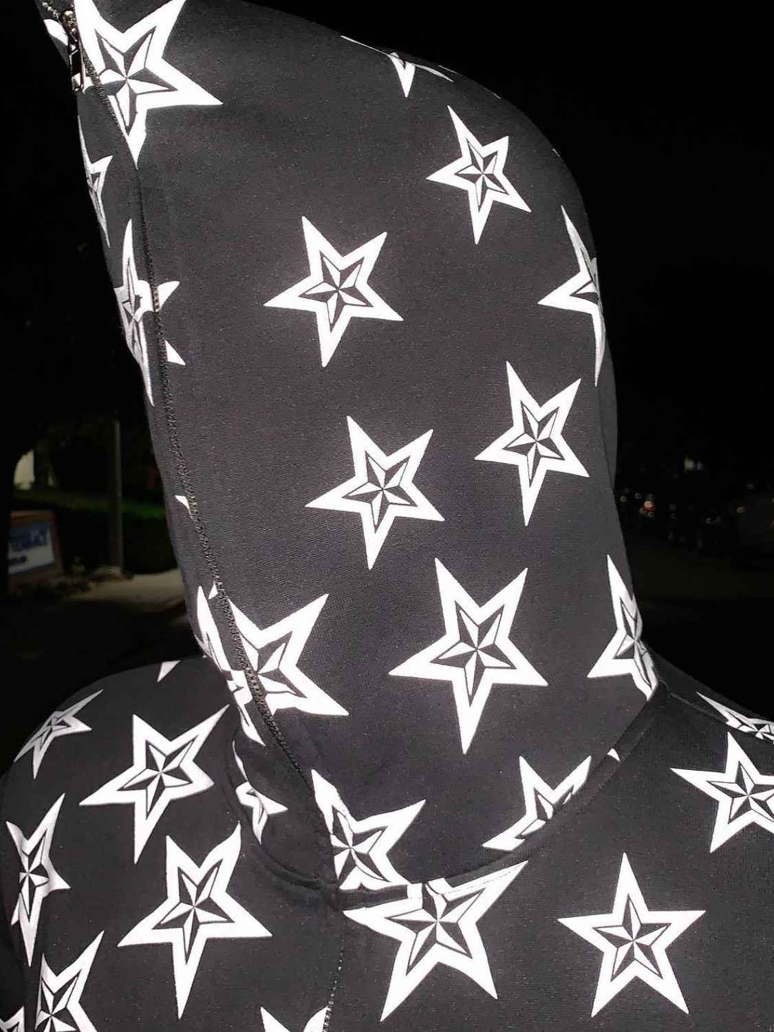 Men's Zip Up Star Graphic Hoodie