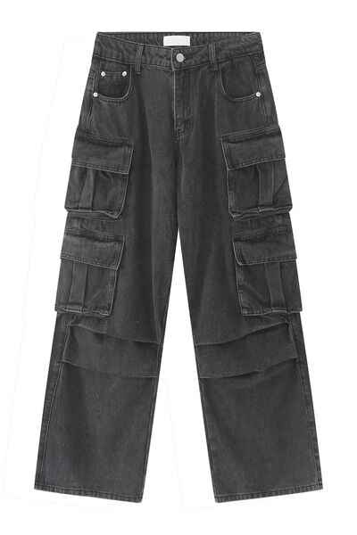 Men's Multi-Pocket Pleated Cargo Jeans