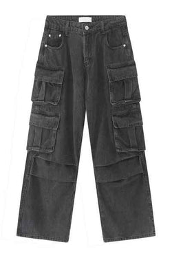 Men's Multi-Pocket Pleated Cargo Jeans