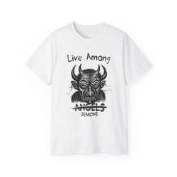 Live Among Demons - Unisex Cotton Tee (Front)