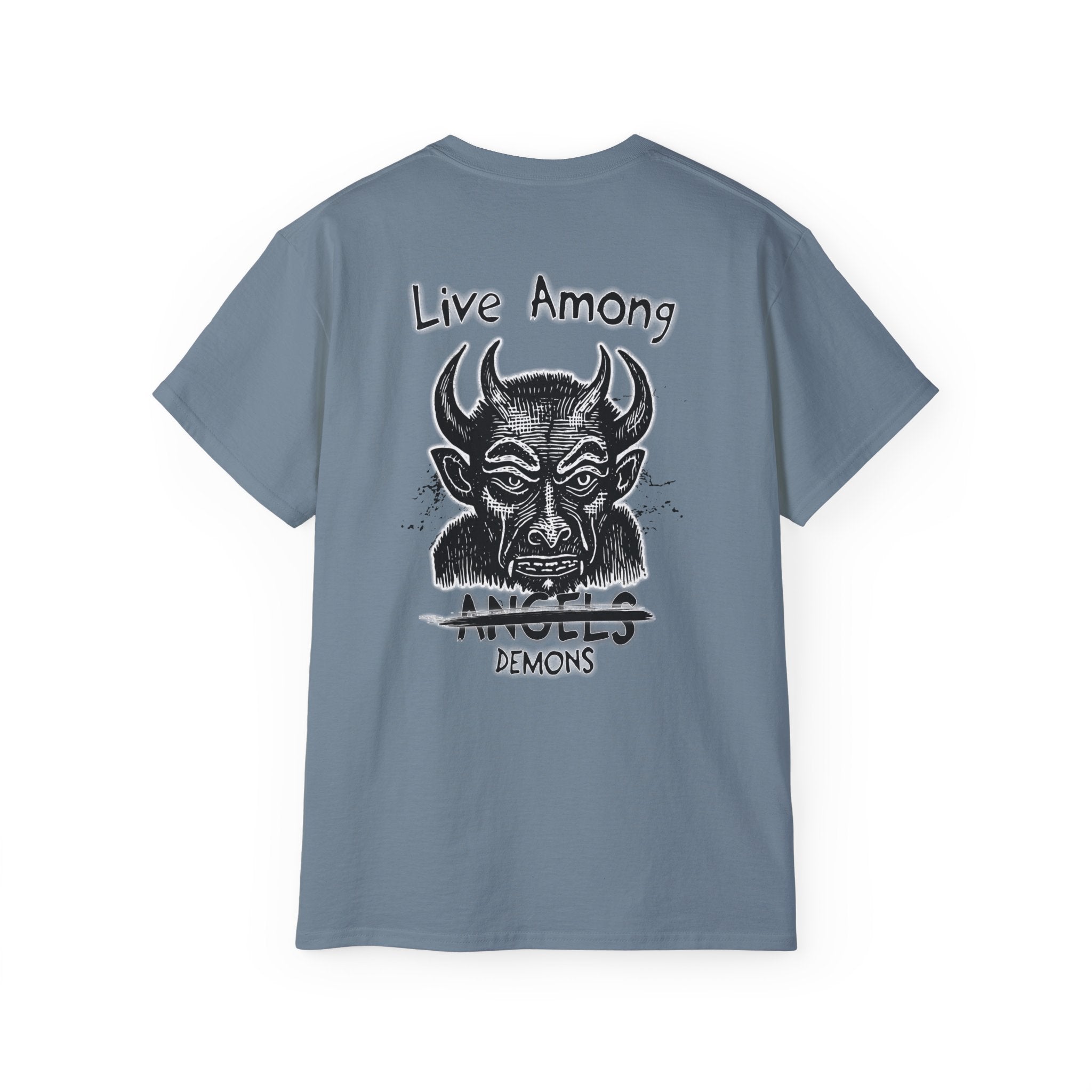 Live Among Demons - Unisex Cotton Tee (Back)