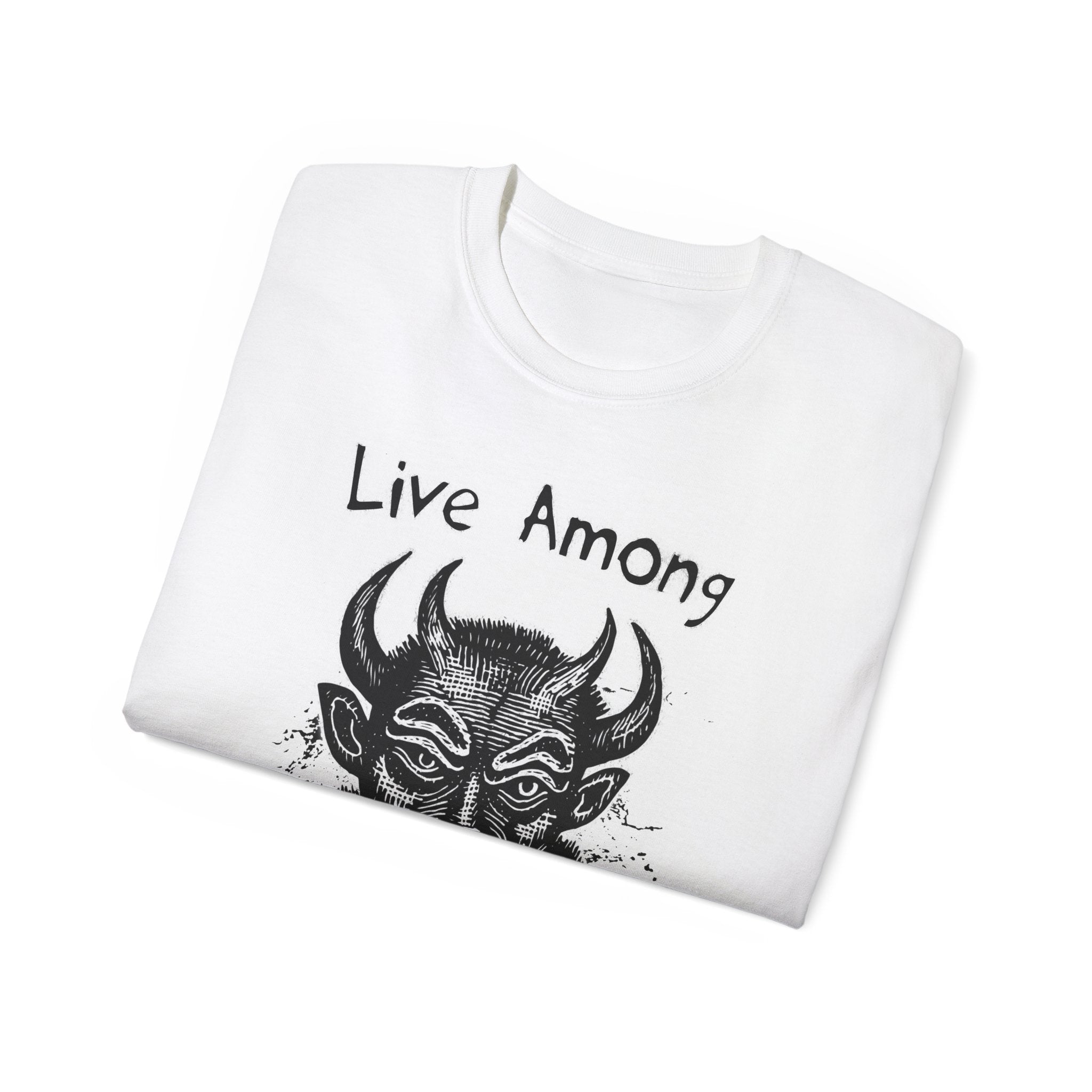 Live Among Demons - Unisex Cotton Tee (Front)