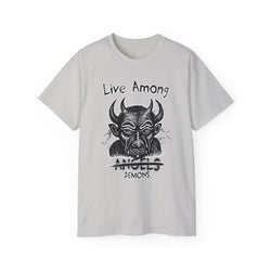 Live Among Demons - Unisex Cotton Tee (Front)