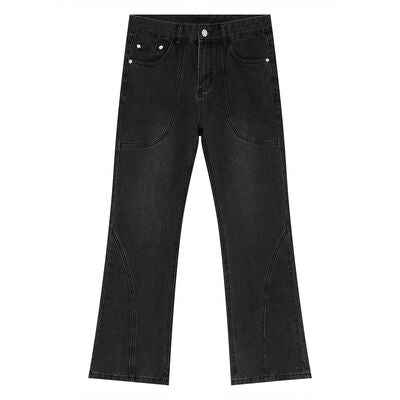 Straight-Leg Jeans with Stitch Detail