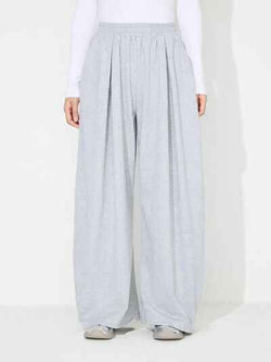 Elastic Waist Wide Leg Pants with Pockets