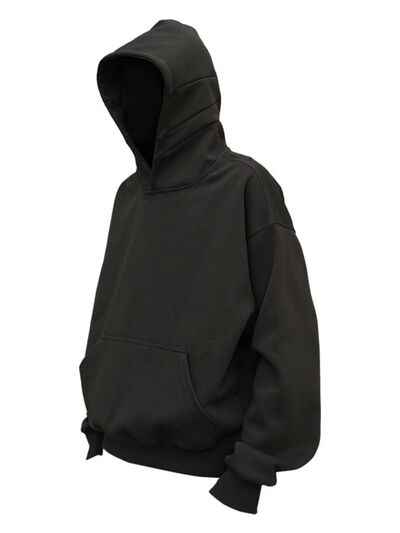 Men's Drop Shoulder Long Sleeve Hoodie with Pocket