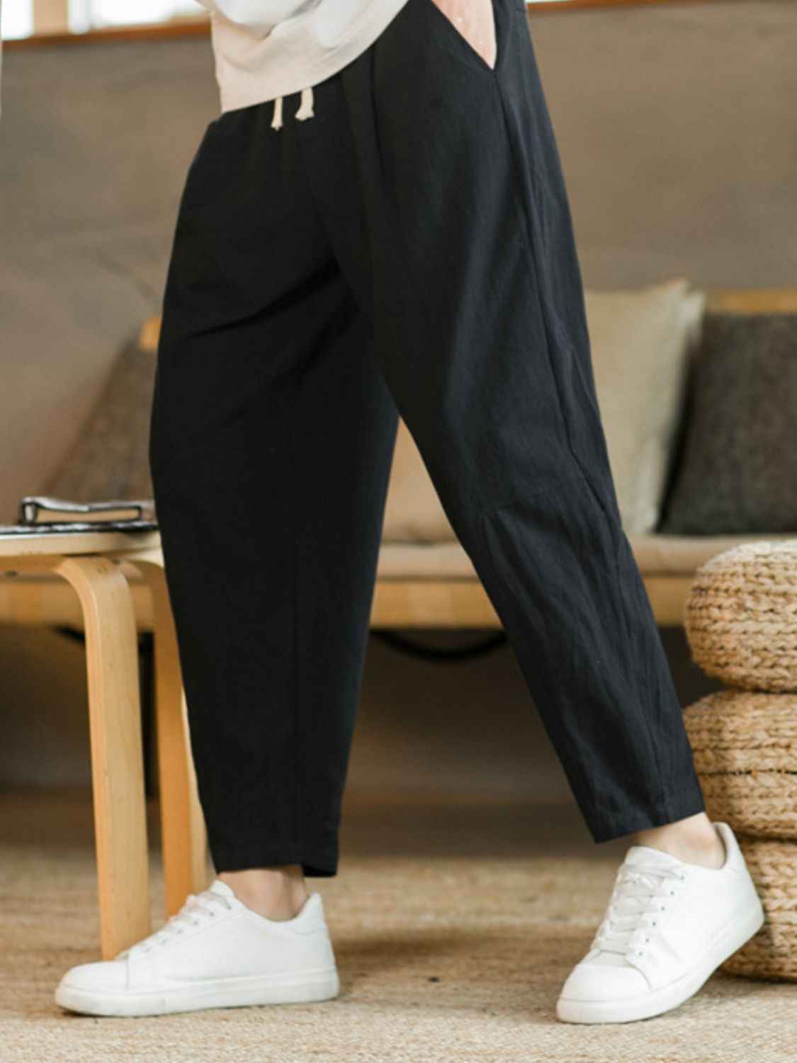 Plus Size Drawstring Pants with Pockets