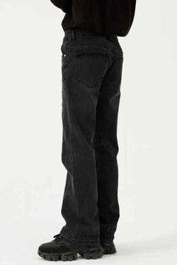 Straight-Leg Jeans with Stitch Detail