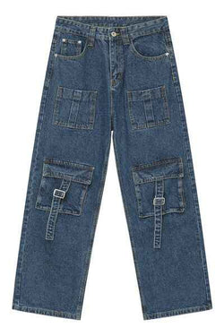 Mid Rise Men's Jeans with Cargo Pockets