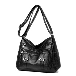 PU Leather Multi-Pockets Crossbody Bag