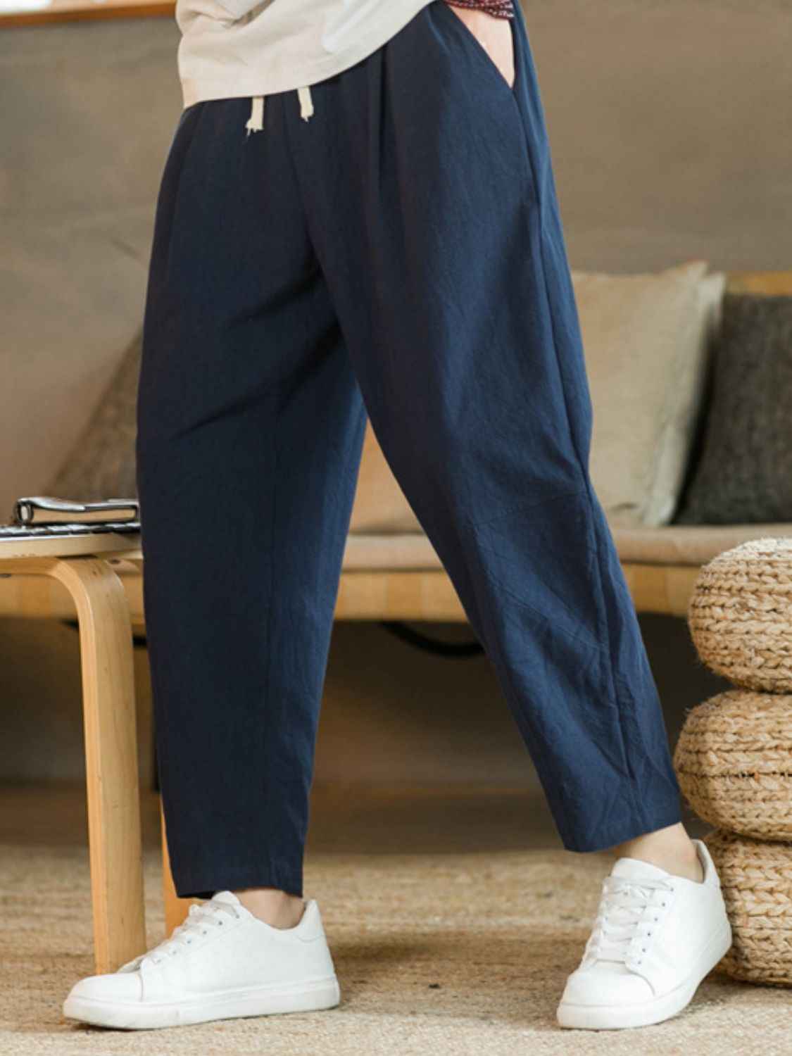 Plus Size Drawstring Pants with Pockets