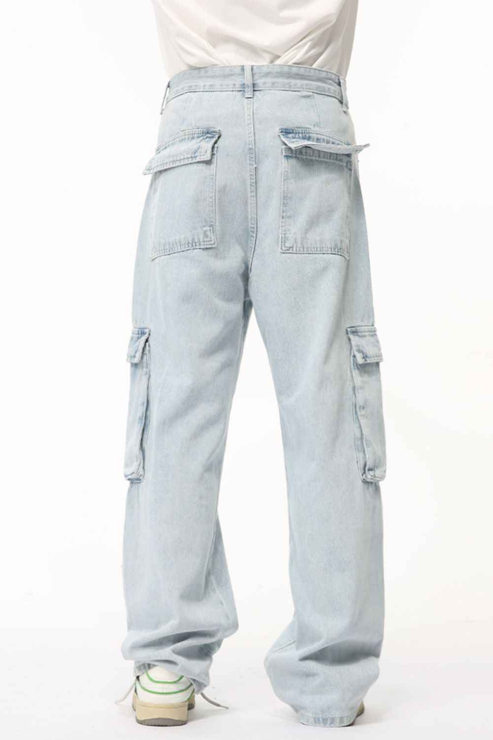 Men's Washed Straight Cargo Jeans