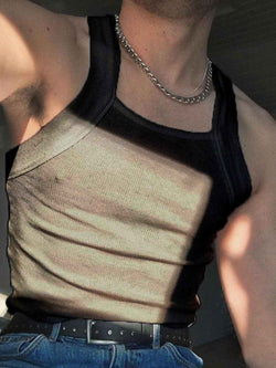 Men's Full Size Square Neck Wide Strap Tank Plus Size