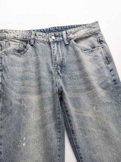 Men's Frayed Hem Bootcut Jeans