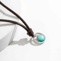 Novel Ring Hollow-Out With Turquoise Necklace