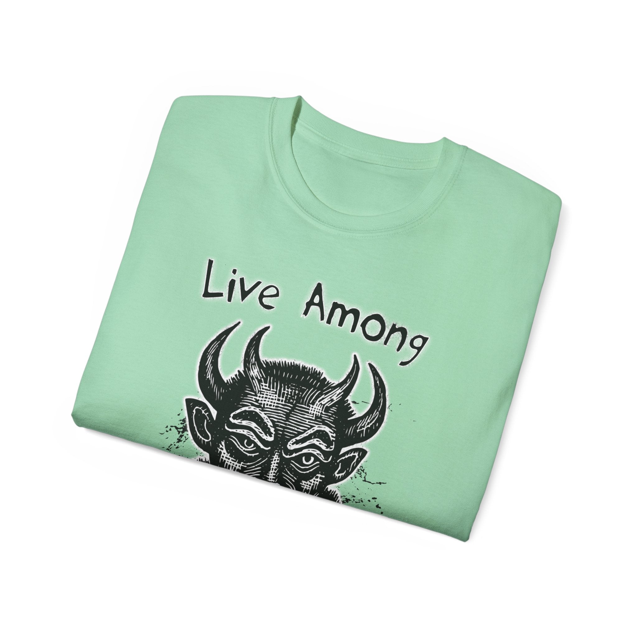 Live Among Demons - Unisex Cotton Tee (Front)