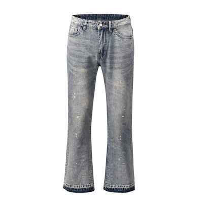 Men's Frayed Hem Bootcut Jeans