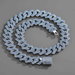 Cuban Chain With Diamond-Studded Design Necklace & Bracelet Set