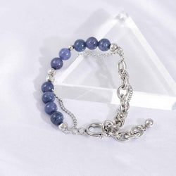 Exquisite Double-Layer Chain Bracelet With Blue Accent