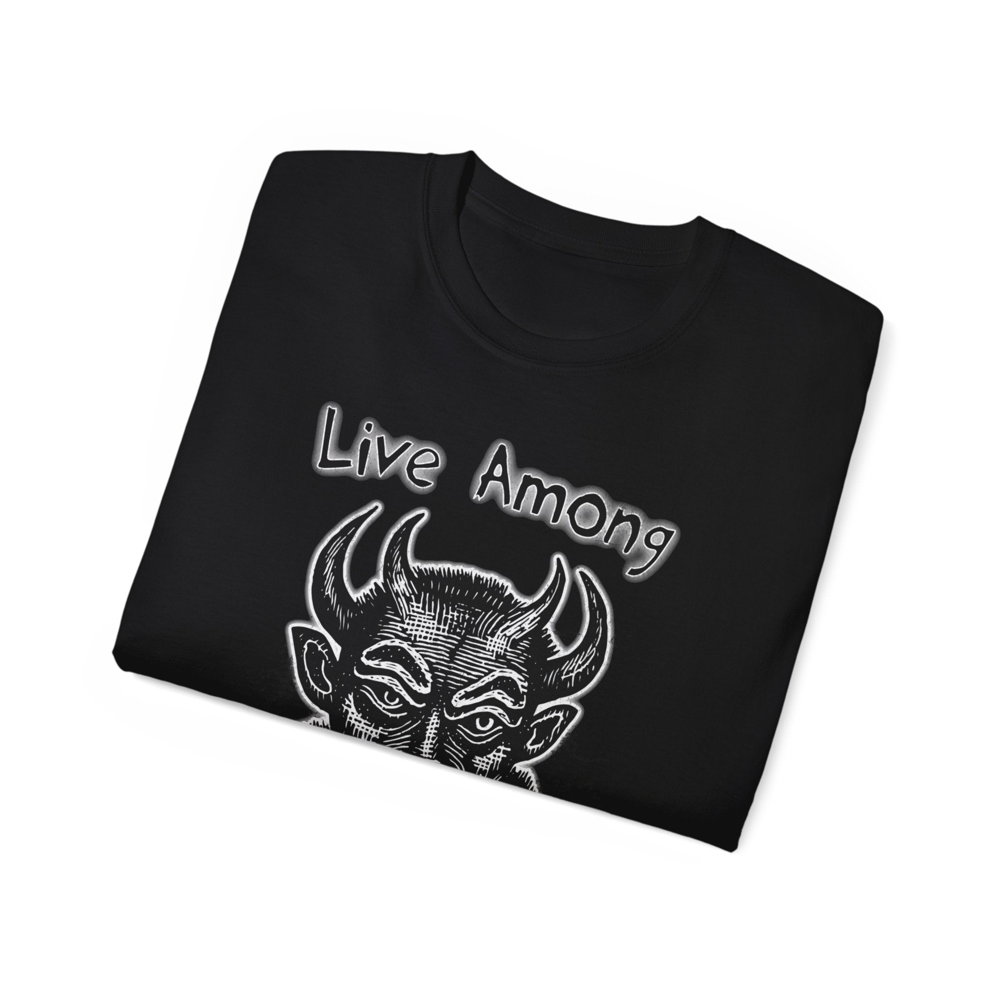 Live Among Demons - Unisex Cotton Tee (Front)