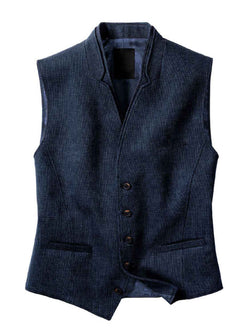 Men's Full Size Button Down Vest Plus Size