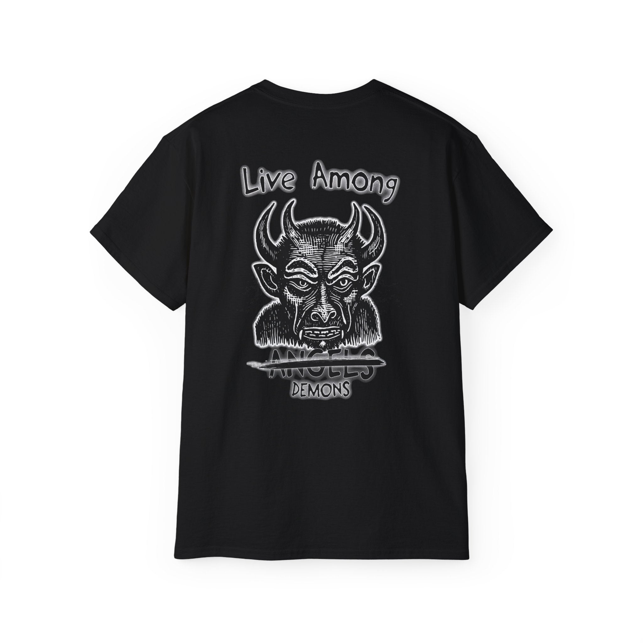 Live Among Demons - Unisex Cotton Tee (Back)