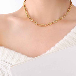 18K Gold Geometric Design Luxury Bracelet Necklace Set