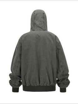 Men's Zip Up Washed Hooded Jacket