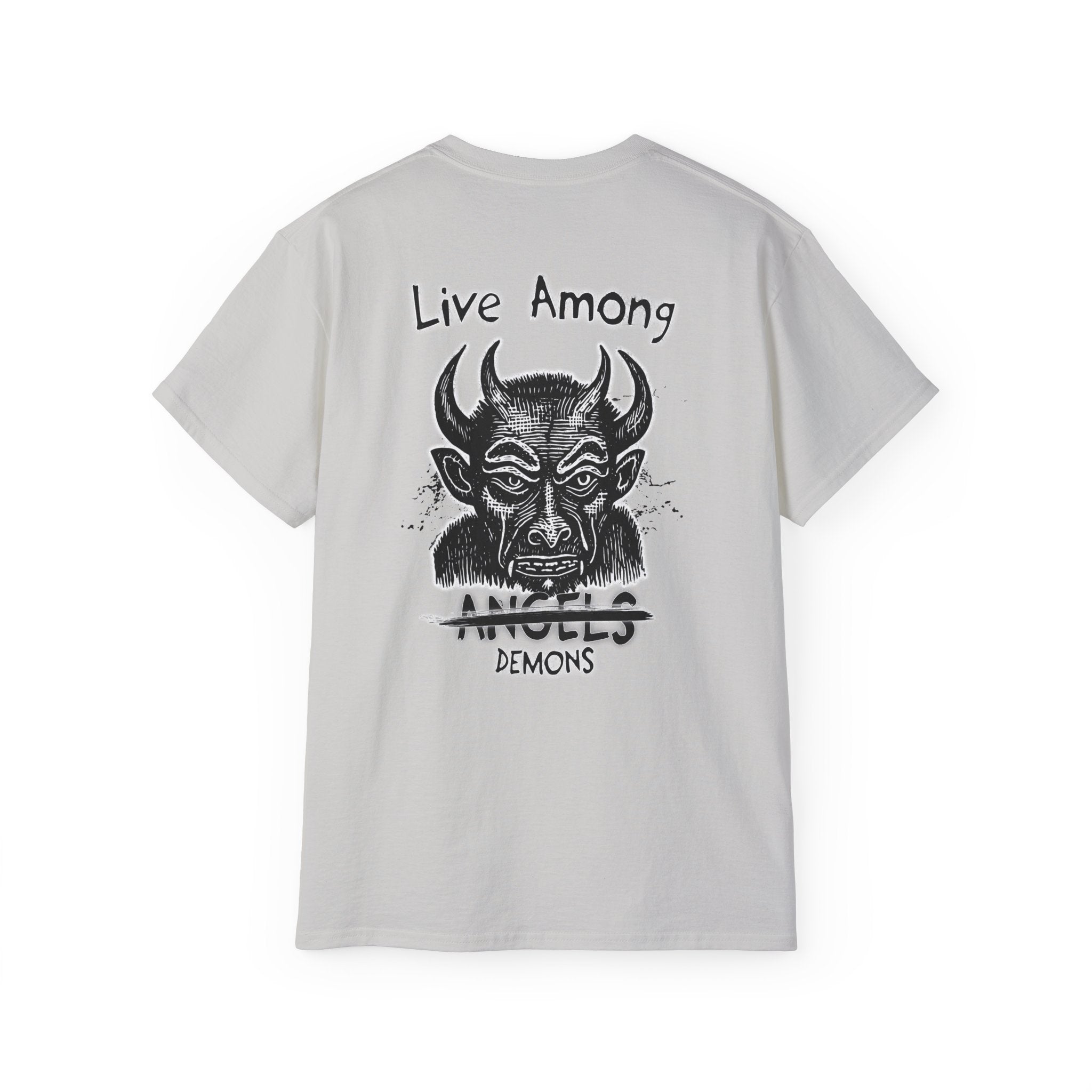 Live Among Demons - Unisex Cotton Tee (Back)