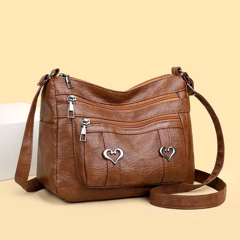 PU Leather Multi-Pockets Crossbody Bag