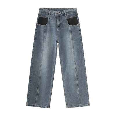 Mid Rise Waist Jeans with Pockets