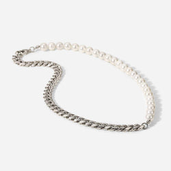 Pearl & Chain Split Necklace