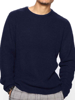 Men's Full Size Round Neck Long Sleeve Sweater Plus Size