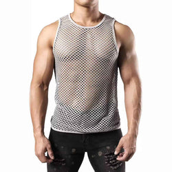 Men's Openwork Round Neck Tank