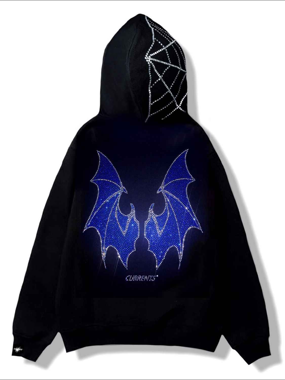 Men's Rhinestone Bat Zip Up Hoodie