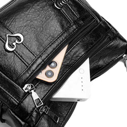 PU Leather Multi-Pockets Crossbody Bag