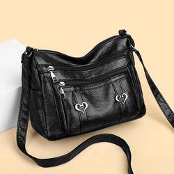 PU Leather Multi-Pockets Crossbody Bag