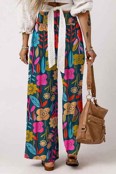 Printed High Waist Wide Leg Pants