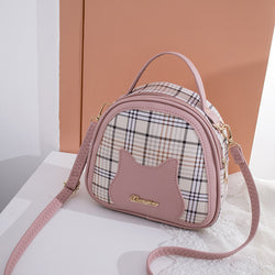 Women's Printed Checks Cat Pattern Shoulder Bag - Prime Zone