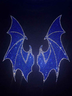 Men's Rhinestone Bat Zip Up Hoodie