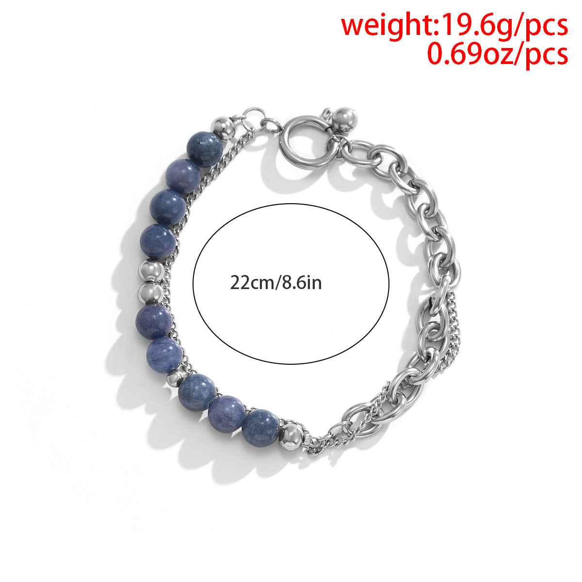 Exquisite Double-Layer Chain Bracelet With Blue Accent