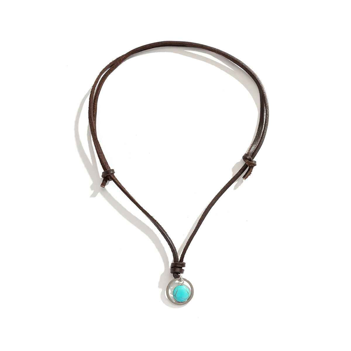 Novel Ring Hollow-Out With Turquoise Necklace