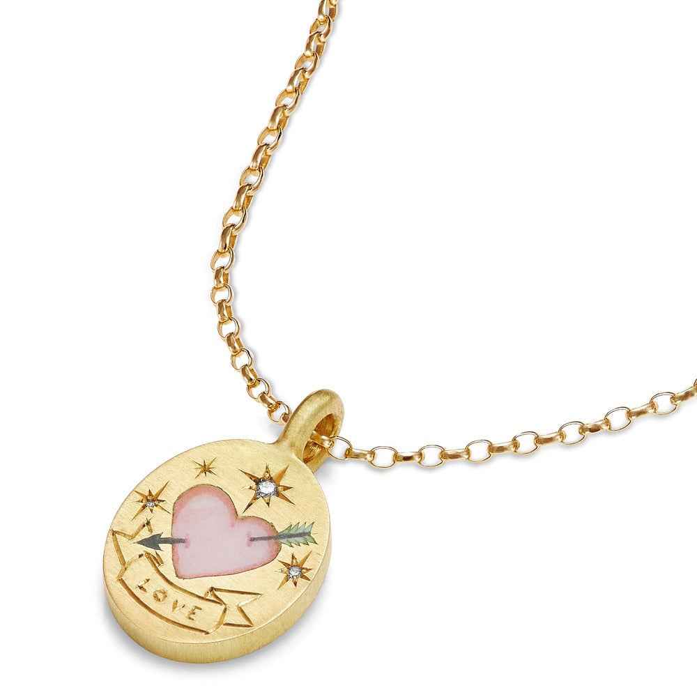 18K Gold Inlaid Zirconia Necklace With Personality Trait Design