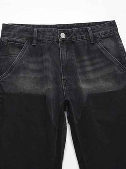 Men's Full Size Washed Straight Leg Jeans Plus Size