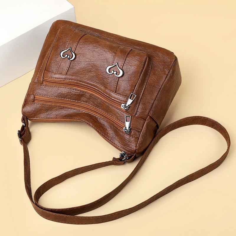 PU Leather Multi-Pockets Crossbody Bag