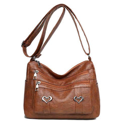 PU Leather Multi-Pockets Crossbody Bag